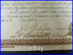1882 Signed John D Rockefeller Standard Oil Trust Stock w H M Flager cert A59