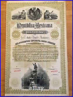 1885 Black Diamond / Christopher Columbus Republica Mexicana £250 Specimen
