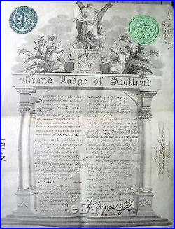 1885 Grand LODGE Logia Of Scotland Document Original RARE