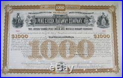 1885 Pine Creek Rr Bond Certificate Wm Vanderbilt & Chauncey Depew Signed Exc/nr