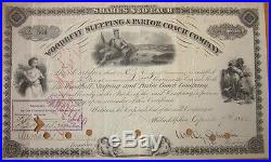 1886 Stock Certificate Woodruff Sleeping & Parlor Railroad Coach Co