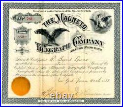 1888 Magneto Telegraph Co Stock Certificate