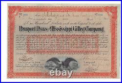 1888 Newport News & Mississippi Valley Company Railroad Bond Stock Certificate