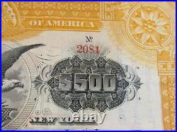 1889 COMSTOCK TUNNEL COMPANY BOND lot AI SIGNED SUTRO $500 MINT