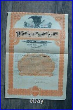 1889 Deming Sierra Madre & Pacific Railroad Company Stock / Bond Certificate