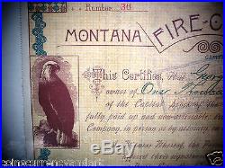 1889 Montana Fire Clay Company shares Issued And Signed Historical Document