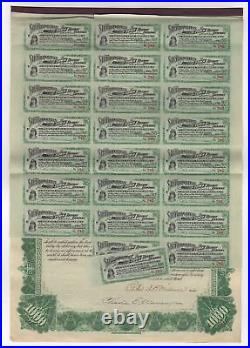 1890 Metropolitan Cross-Town Railway Company Bond withbond coupons