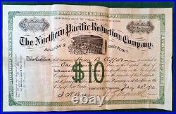 1890 Northern Pacific Reduction Co Wyoming Stock Certificate Robert G Ingersoll