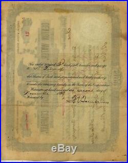1892 TEXAS stock certificate DENTON WATER LIGHT POWER Tompkins POTTERY J M ROARK