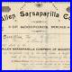 1892 The Allen Sarsaparilla Company Stock Share Certificate Woodfords Maine ME