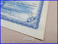 1893 World's Fair STOCK CERTIFICATE 5 Shares Blue