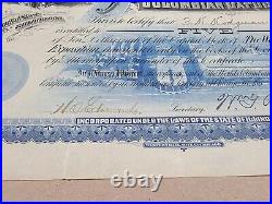 1893 World's Fair STOCK CERTIFICATE 5 Shares Blue