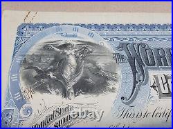 1893 World's Fair STOCK CERTIFICATE 5 Shares Blue