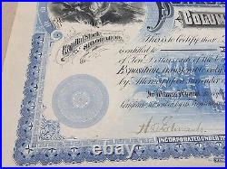 1893 World's Fair STOCK CERTIFICATE 5 Shares Blue