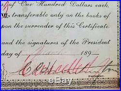 1894 Southern Pacific SPRR Stock Certificate CP Huntington Stanford Estate CA KY