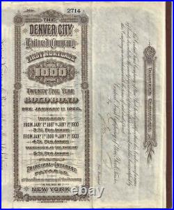 1896 RAILROAD Bond? Denver City Railroad Co. COLORADO
