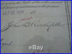 1898 CTT Railroad Stock Certificate Signed John D Rockefeller with Revenue Stamp