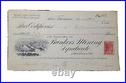 1898 San Francisco, CA Bankers Mining Syndicate Stock Certificate #367