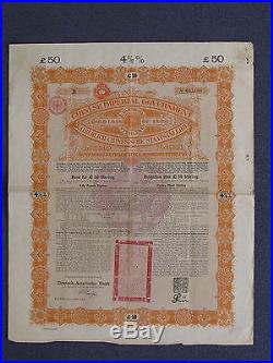 1898 Set 2 China bonds £100 £50 Chinese Imperial Government gold loan Deutsch