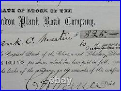 1899 Franklin County, OH Clinton And Blendon Plank Road Stock Certificate #88