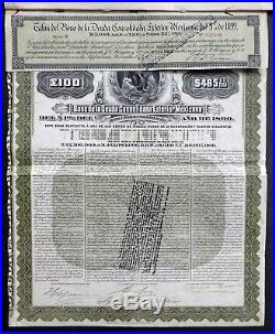 1899 Mexico, Republica Mexicana Mexican Exterior Gold Bond $485 U. S. Gold