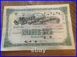 1899 Miners Copper Company Stock Certificate 159 Michigan