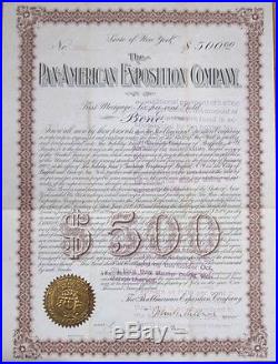 1900 Bond Certificate'Pan-American Exposition Company' JOHN MILBURN, 1901