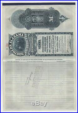 1900 Northern Alabama Coal, Iron and Railway Company Bond withcoupons