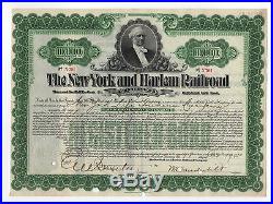1900 The New York and Harlem Railroad Co. Bond William K. Vanderbilt