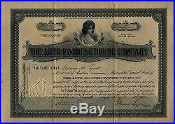 1901 The Auto Manufacturing Company Stock Certificate