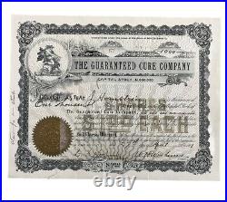 1901 The Guaranteed Cure Co. Stock Certificate #57, (Chicago, IL) J. Hornstrin