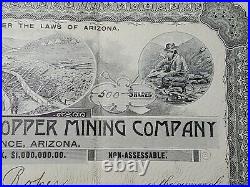 1902 O. K Gold & Cooper Mining Stock Certificate #37 Issued to J. B. Rofer