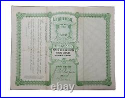 1902 O. K Gold & Cooper Mining Stock Certificate #37 Issued to J. B. Rofer