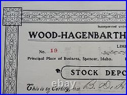 1902 Wood-Hagenbarth Cattle (Salt Lake City, UT) Stock Deposit Reciept #19