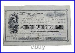 1906 San Francisco, CA Consolidated St. Gothard Mining Stock Certificate #733
