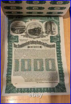 1906 Snohomish Valley Railway Bond Stock Certificate Washington Railroad 3 Page