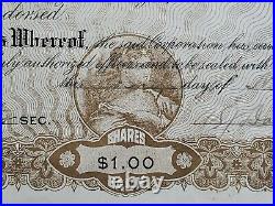 1906 Yaqui Canon Copper Stock Certificate #338 Issued to J. W. Yates