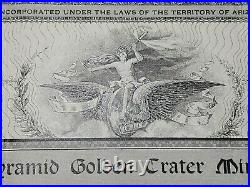 1907 Chicago, IL Pyramid Golden Crater Mining Stock Certificate #125
