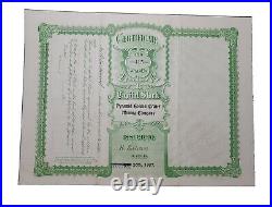 1907 Chicago, IL Pyramid Golden Crater Mining Stock Certificate #125