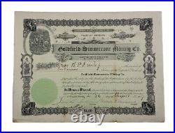 1907 Goldfield, NV Goldfield Simmerone Mining Stock Certificate #1021