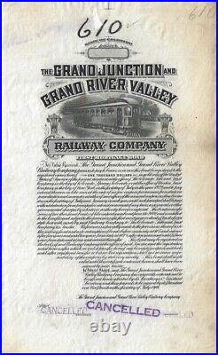 1909 RAILROAD Stock & Bond? Grand Junction & Grand River Valley Railway Co