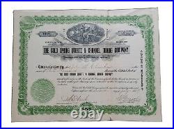 1909 The Cold Spring Quartz & Channel Mining Stock Certificate #1528