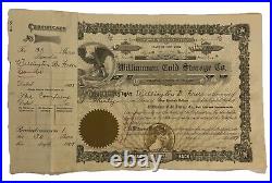 1909 Williamson Cold Storage Co. Stock Certificate #1, (Williamson, NY)