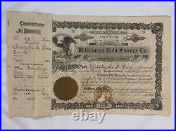 1909 Williamson Cold Storage Co. Stock Certificate #1, (Williamson, NY)