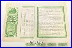 1910 Chinese Government Tientsin-Pukow Railway Supplementary Loan Bond PASS-CO