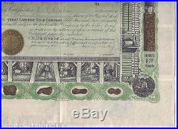 1912 GREAT CARIBOO GOLD COMPANY inc. SOUTH DAKOTA STOCK CERTIFICATE #4708