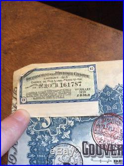 1913 Chinese China Republic Bond-Lung Tsing U Hai Railway- 20 Pounds