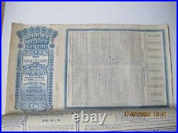 1913 Chinese Lung Tsing U Hai Railway 20 British pounds bond loan with coupons