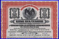 1913 Mexico Bono del Tesoro del Gobierno Federal De Los Estados Unidos Mexicanos