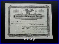 1914 Panama Canal Concession Stock Certificate #496 Issued to Mrs. J. Martineg